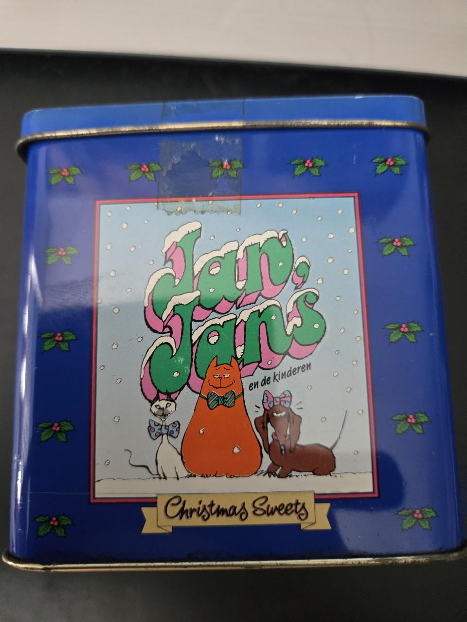 Blik  van Jan, Jans en de Kinderen   "Christmas Sweets". H10.7x b10x7.5 cm