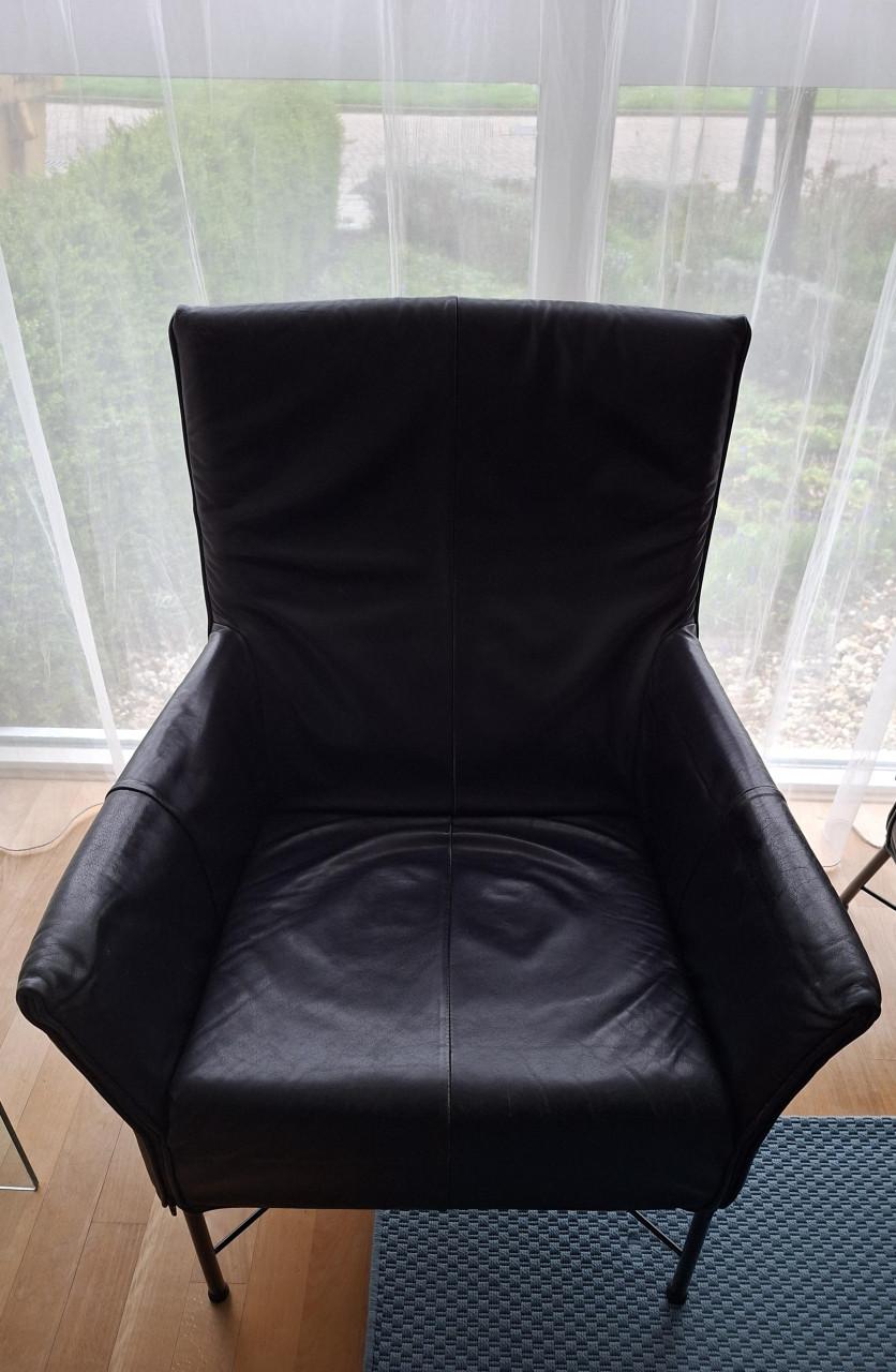 2 fauteuils Montis Charly zwart leer