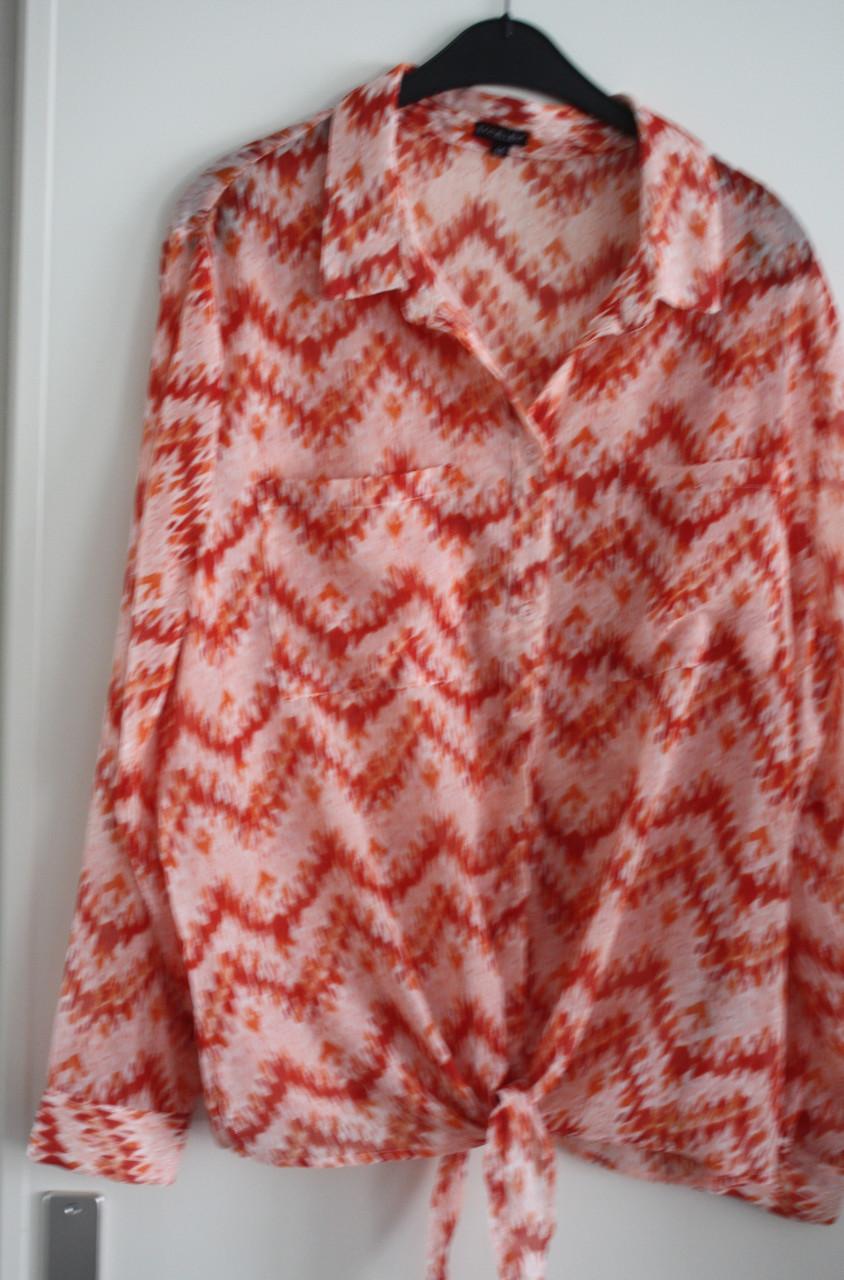 Blouse shirt oranje roze rood maat 46