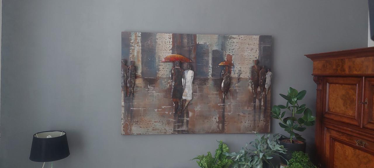 3D metalen schilderij Singing in the rain
