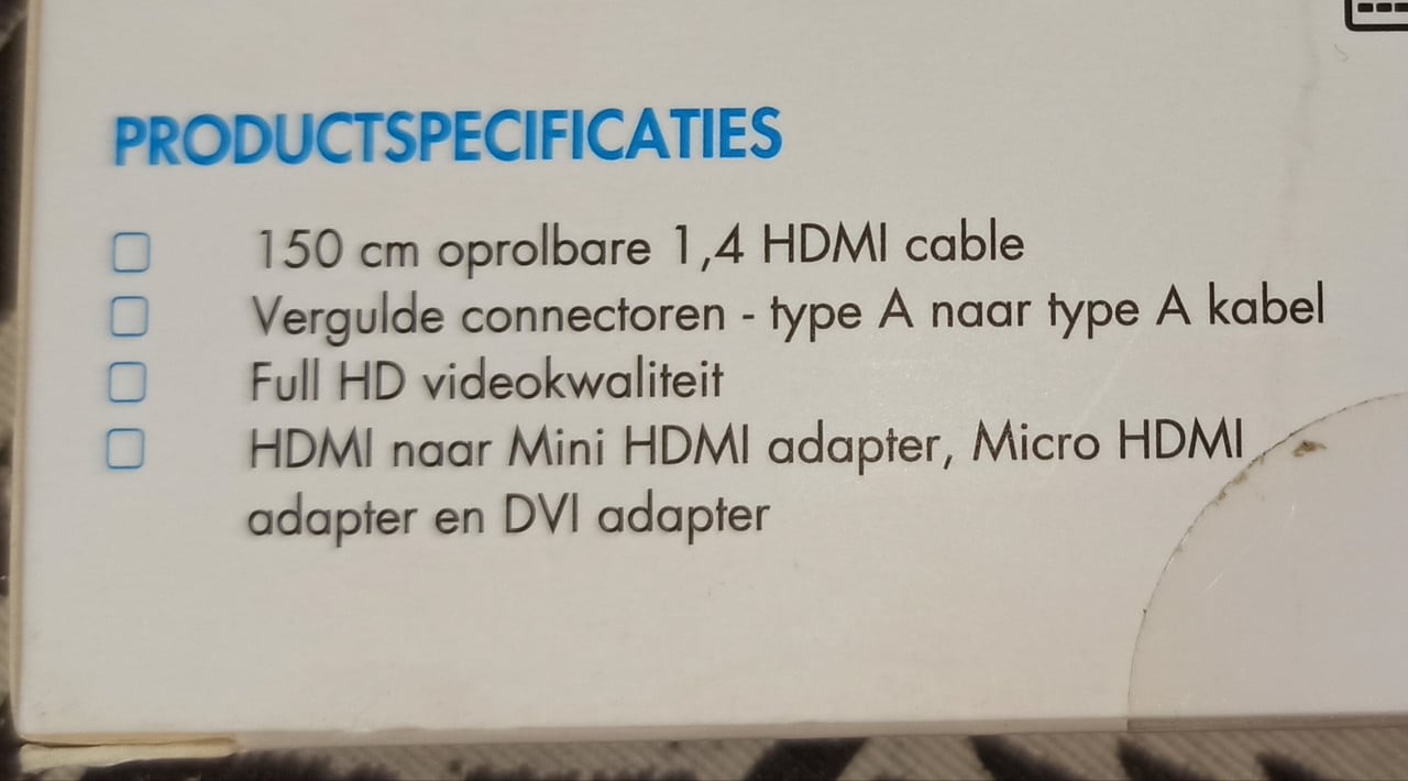 Uittrekbare oprolbare HDMI kabel  - 150 cm - met adapters - Nieuw