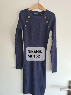 Donkerblauw stretch jurkje van Nik & Nik Maat 152