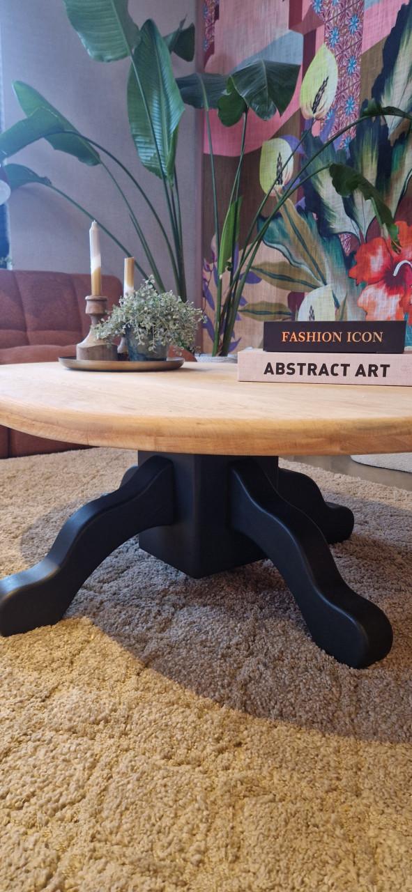 Mooie massief eiken salontafel ovaal