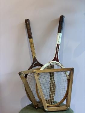 Vintage Tennisrackets Dunlop & Kennex met Spanners