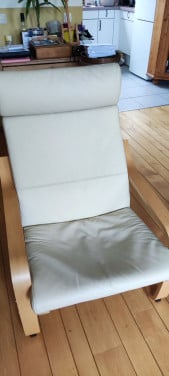 5x Poang Ikea fauteuils - creme echt leder