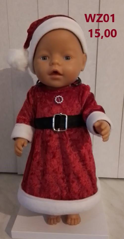 Poppenkleertjes baby born. Set kerstvrouw. Opbrengst KiKa.