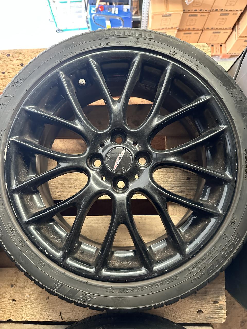 Zwarte velgen + band mini cooper