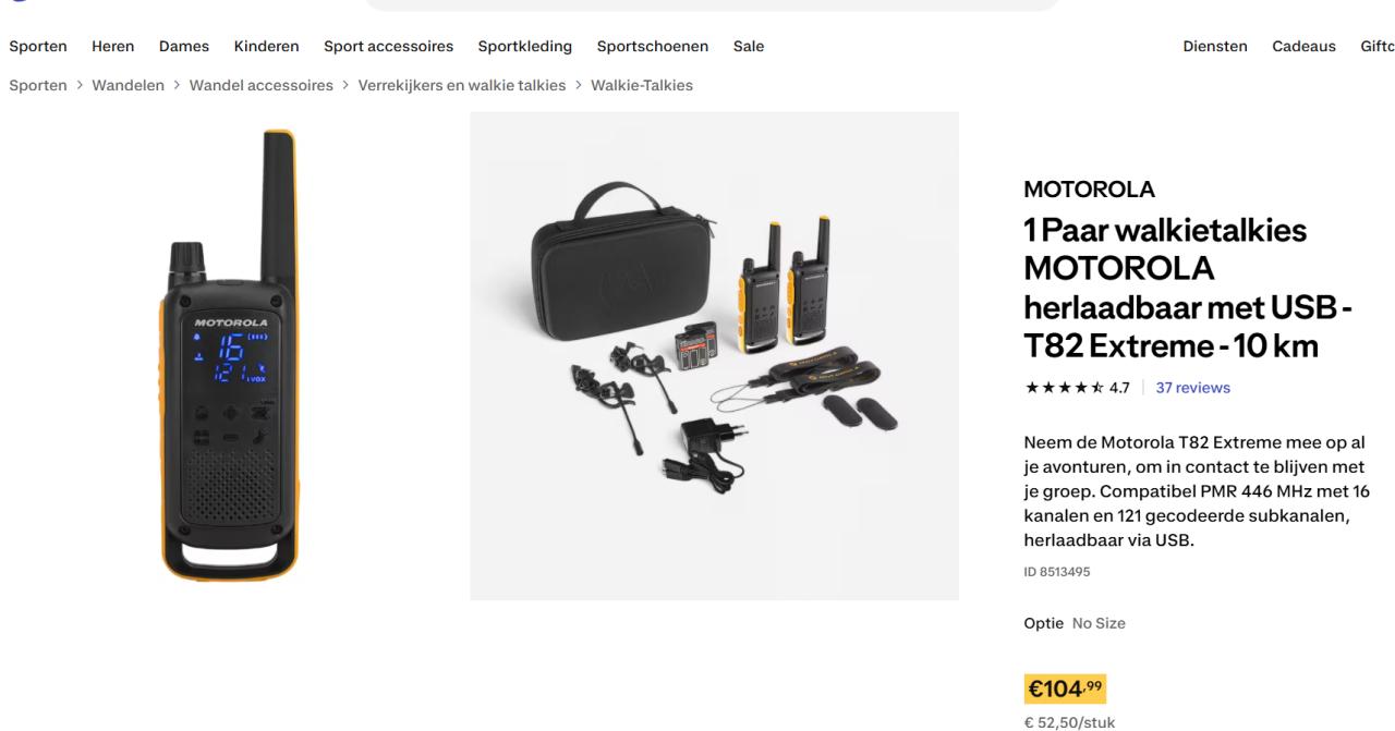 Te koop aangeboden Motorola T 82 Extreme portoset.