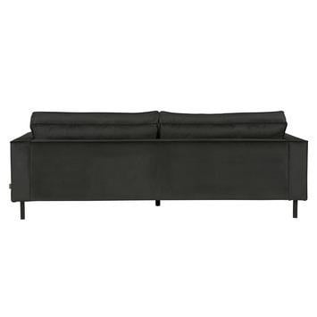 Bank (3-zits) en fauteuil fluweel zwart