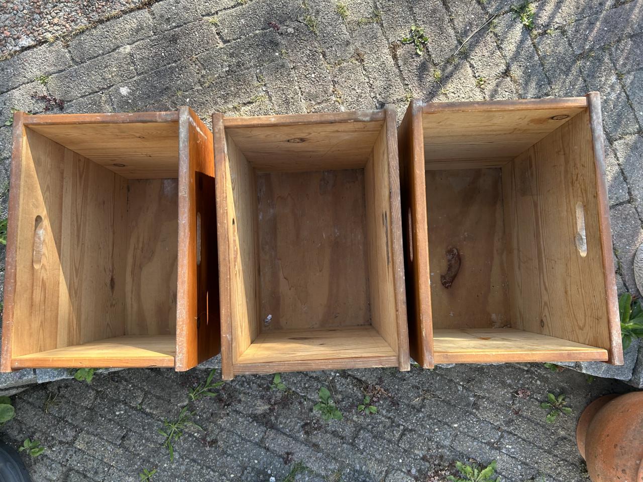 3 Grenen kistjes
