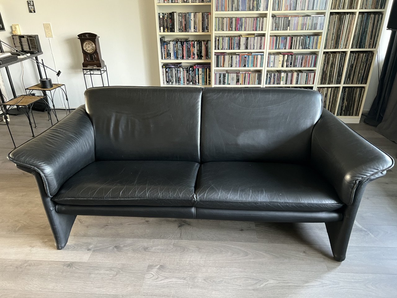 2 zits leren bank zwart