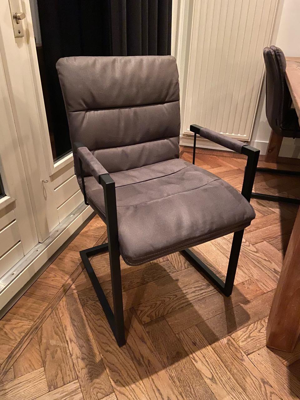 Eetkamerstoelen 4 Antraciet Industrieel