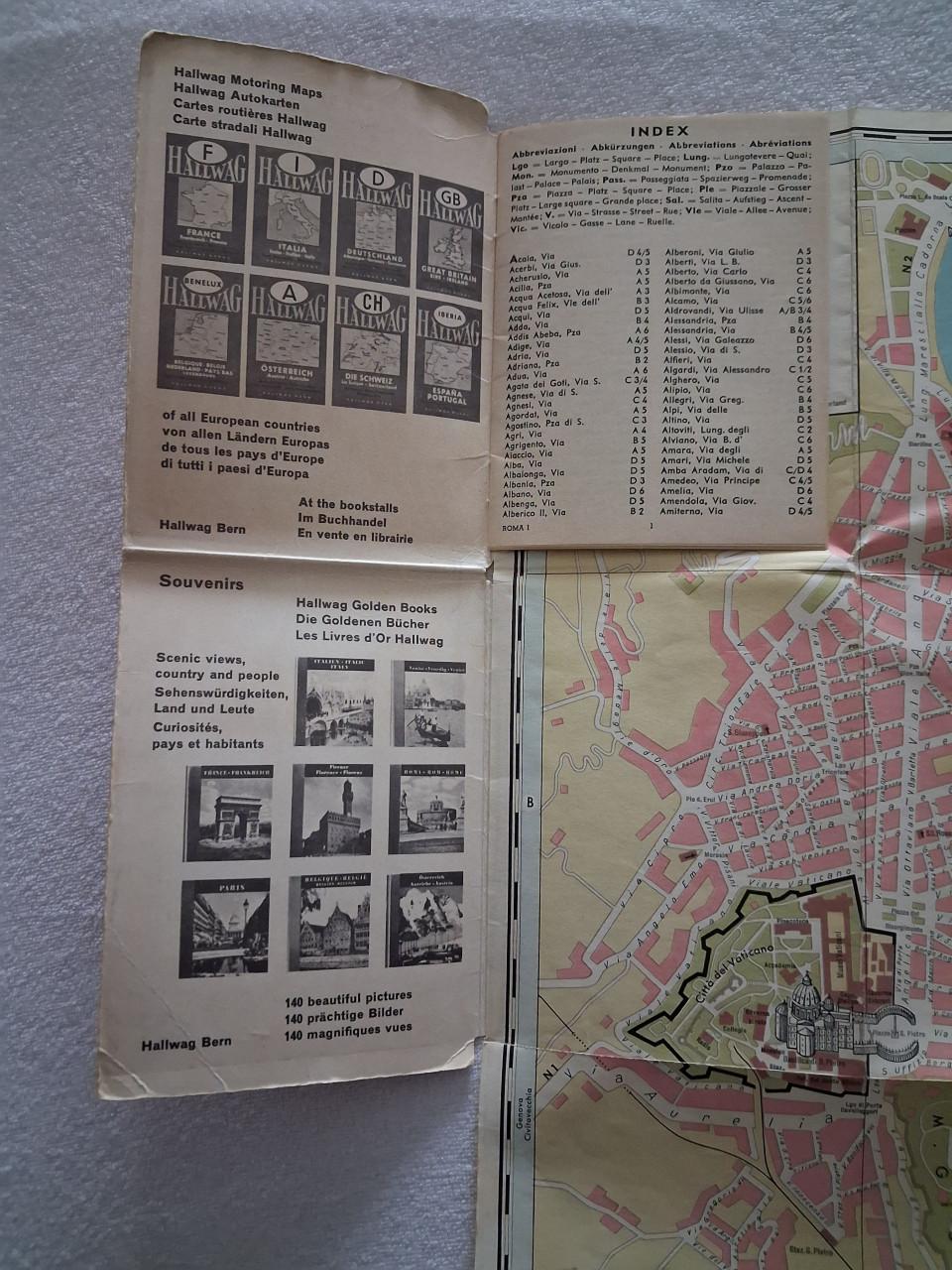 HALLWEG stadsplattegrond Rome ca 1960