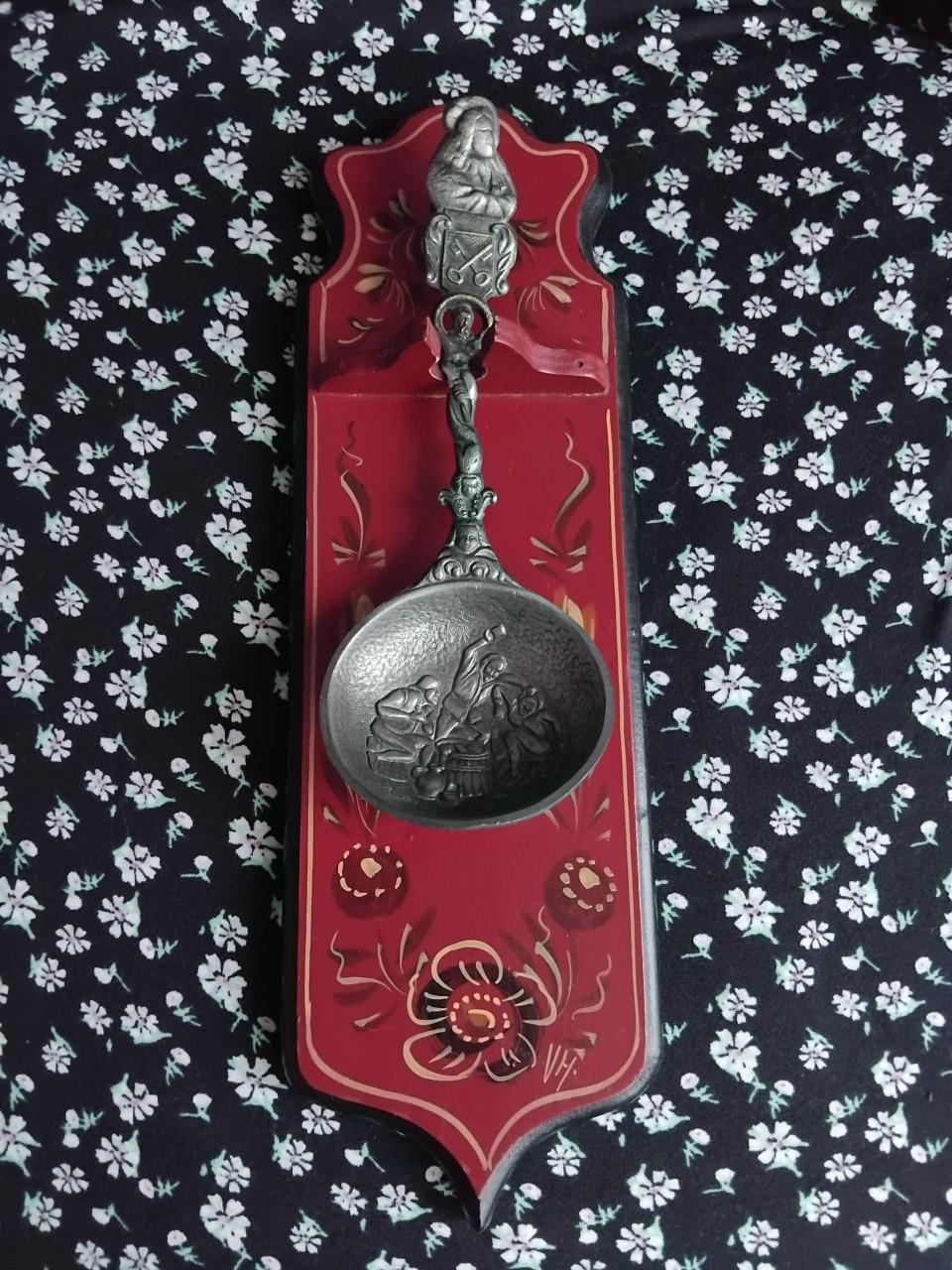 Vintage HINDELOOPER Kandelaar + Lepelrekje