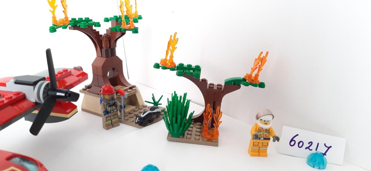 LEGO City 60217: Blusvliegtuig met auto en bomen