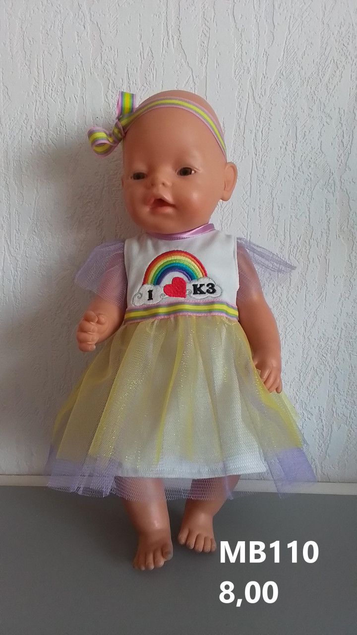 Baby born / babyborn set K3 . Opbrengst KiKa. Poppenkleertjes.