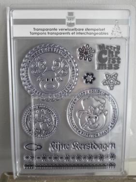 Nieuw in verpakking transparante verwisselbare stempelset  kerst