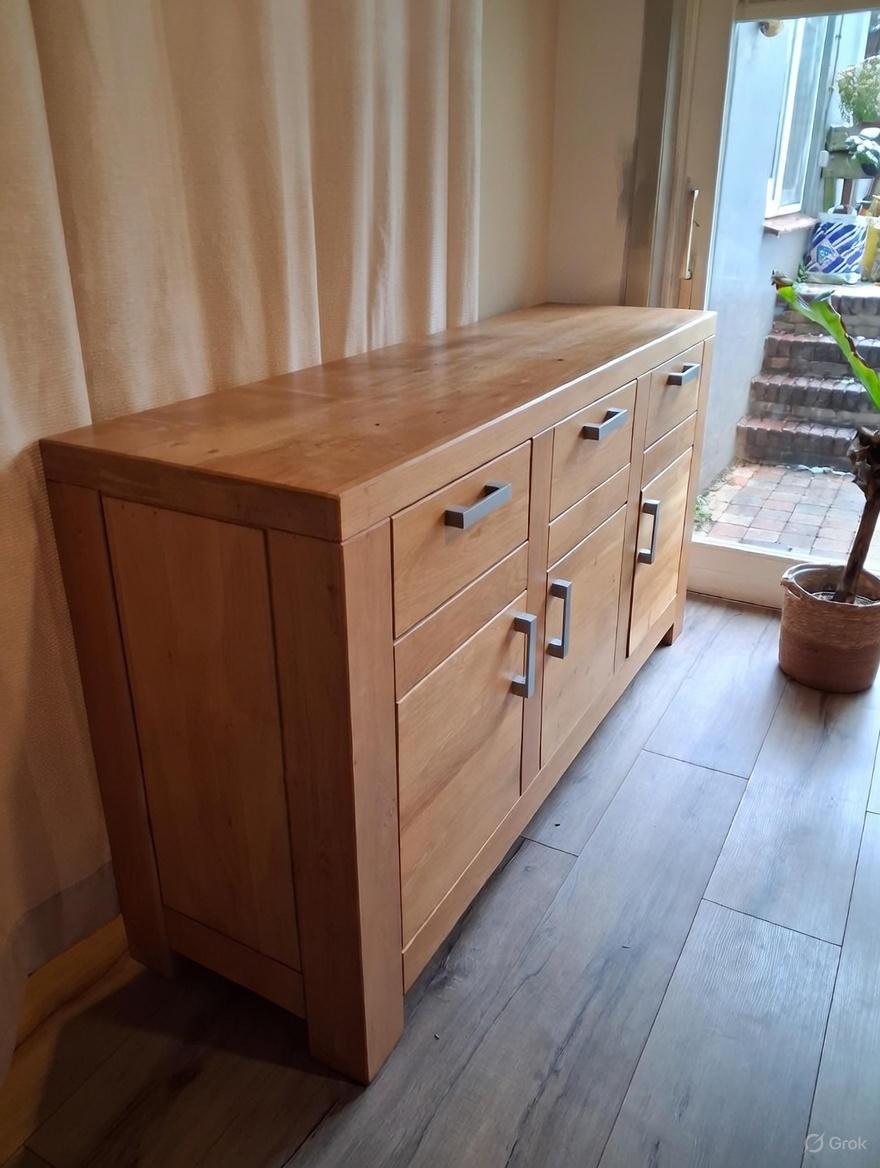 Dressoir kast + tvmeubel van massief eikenhout te koop