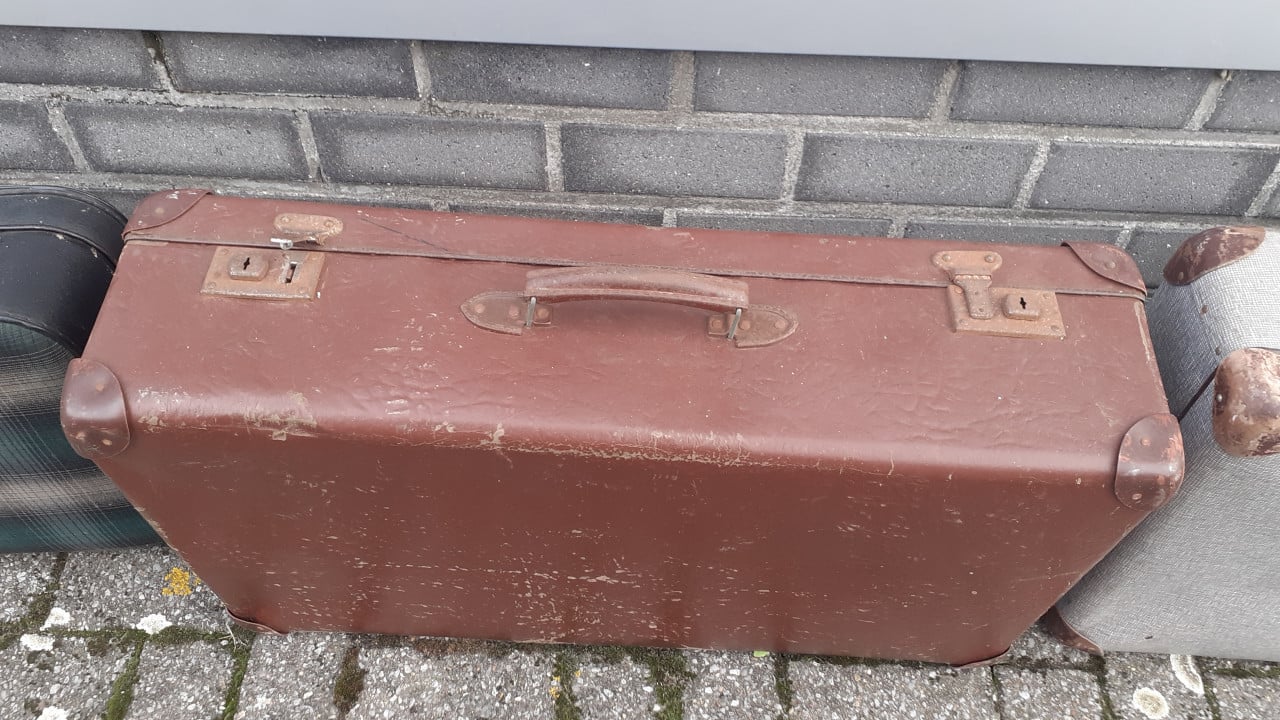 Koffer zachte , blauw met inhoud rugzak + tas + kleine tas