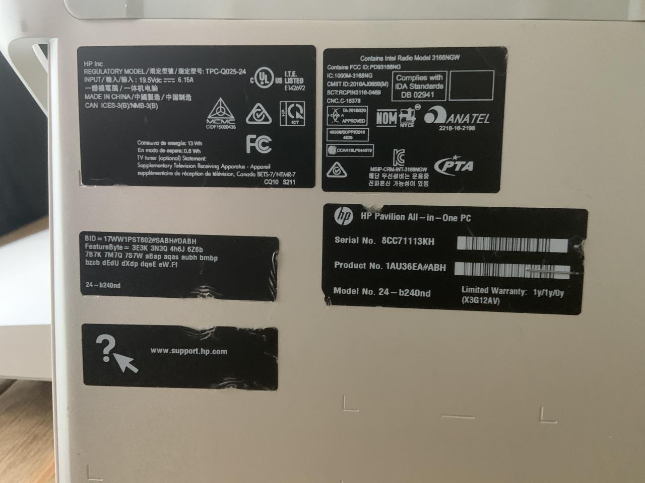 HP Pavilion PC, ALL IN ONE