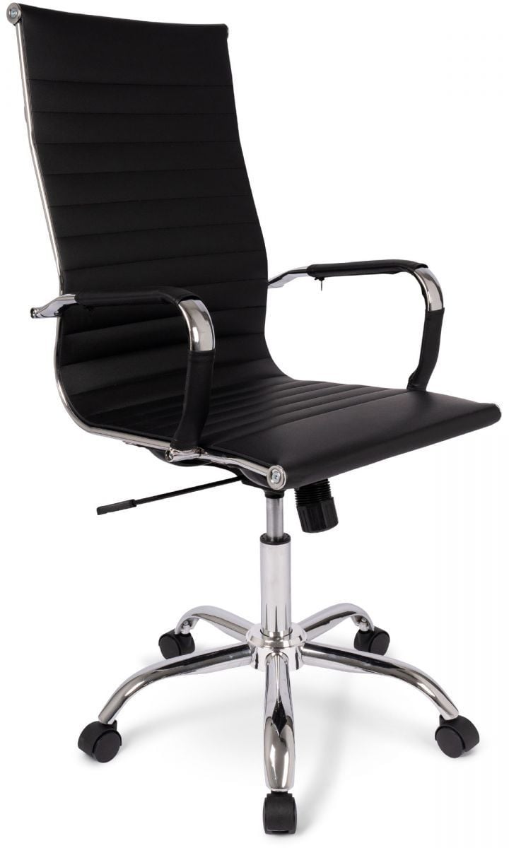 Bureau- stoel stalen met Leer zwart & kappers-side -table -( tafel )