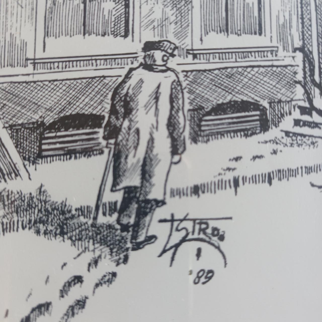 Prachtige pentekening, gesigneerd door Stroo 1989