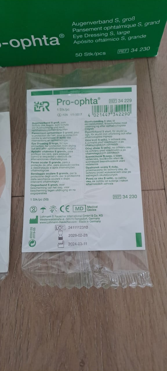 Pro-ophta oogverband / oogpleister groot