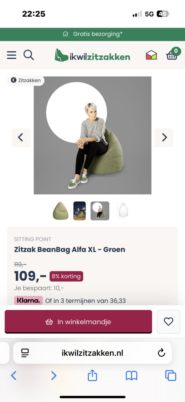 Groene zitzak x2