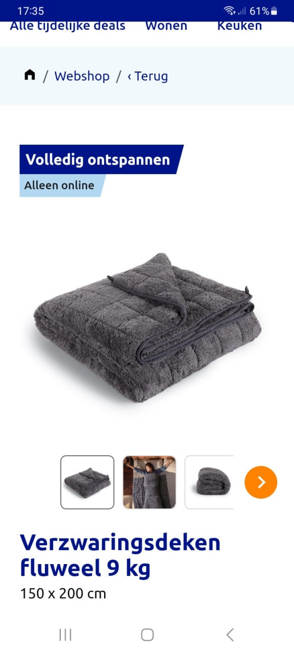 Verzwaringsdeken 9 kilo van de action