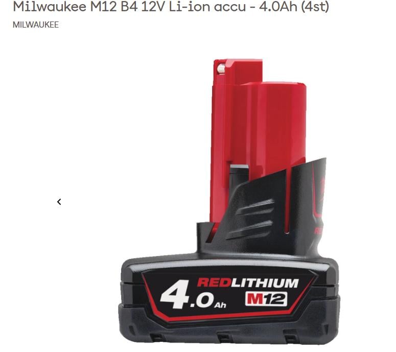 Milwaukee C12 C 12V Li-Ion Accu oplader + 3 accu's NIEUW
