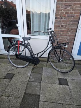 Dames fiets met voordrager 28 inch met trap rem achter-Nieuw slot