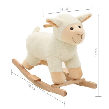 Hobbeldier schaap 78x34x58 cm pluche wit casaxl