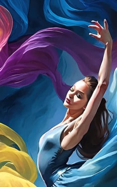 " Ballerina " Mooie Giclée op hoogwaardig professioneel canvas, 100% katoen