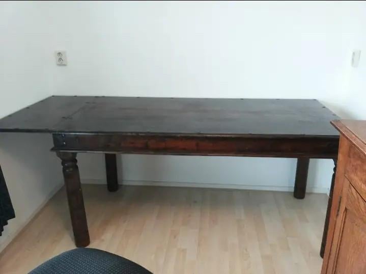 Koloniale eettafel 165 x 85 + 41 cm