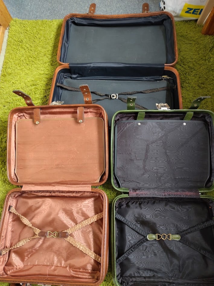 Set lederen koffers