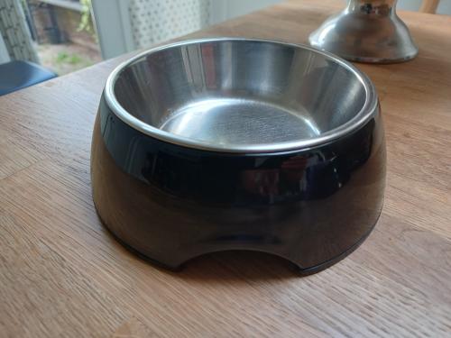 HUNTER praktische melamine/rvs voerbak (2x) voor katten/kleine honden
