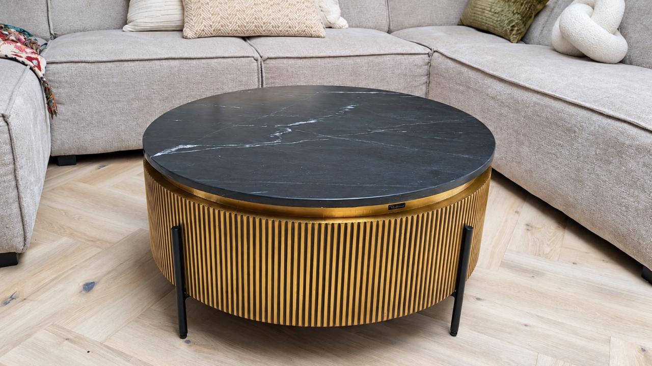 Richmond Interiors Ironville salontafel – zwart marmer/goud