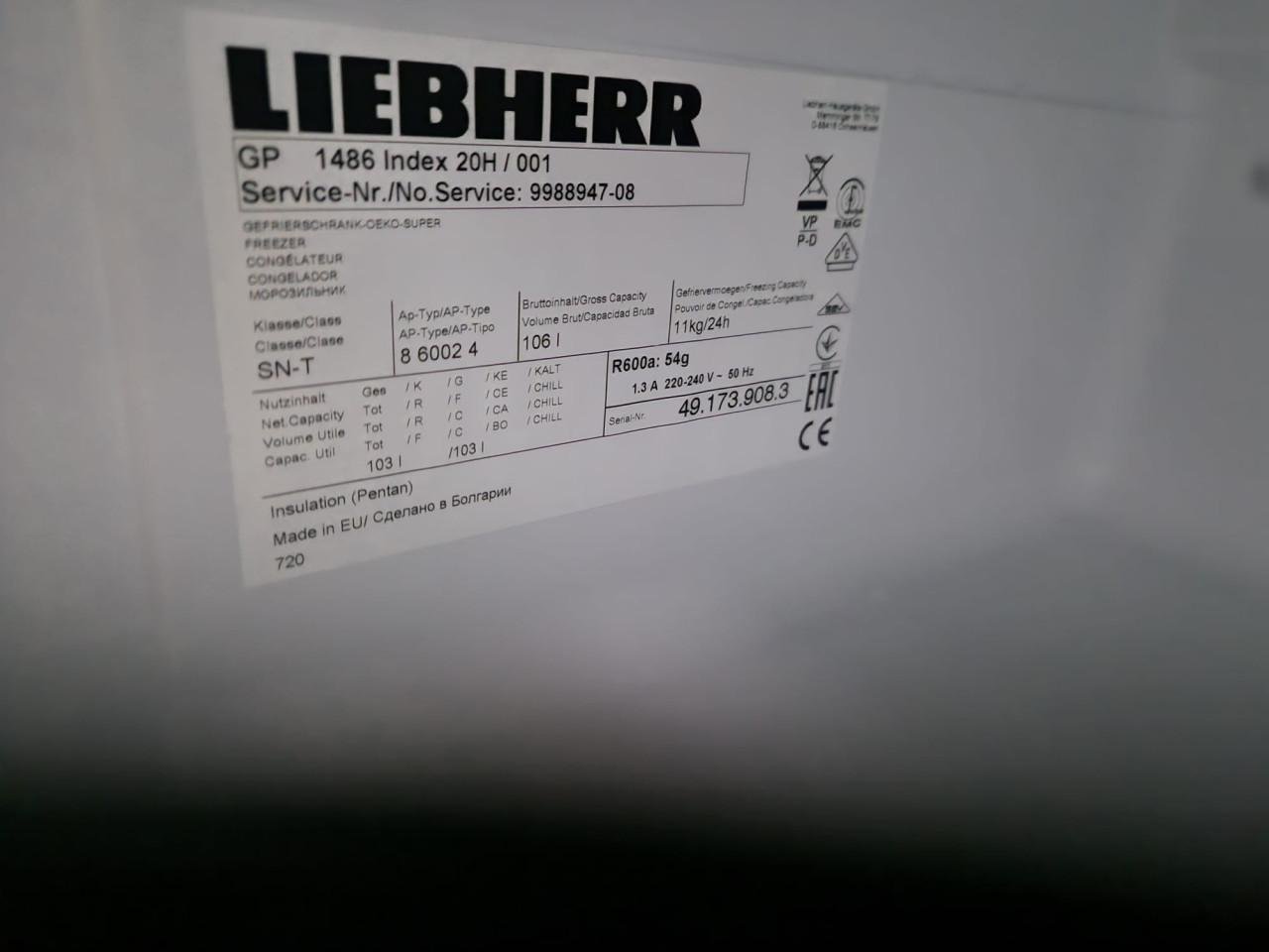 Liebherr tafelmodel vriezer als nieuw