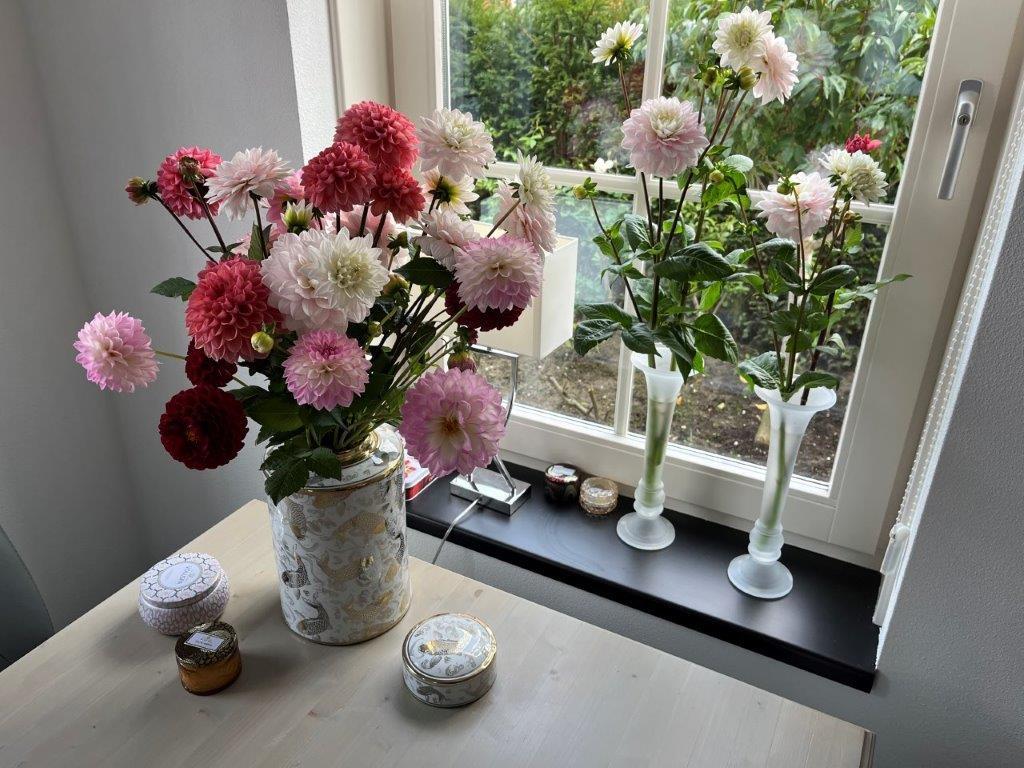 Set hoge vazen - gouden koi karpers