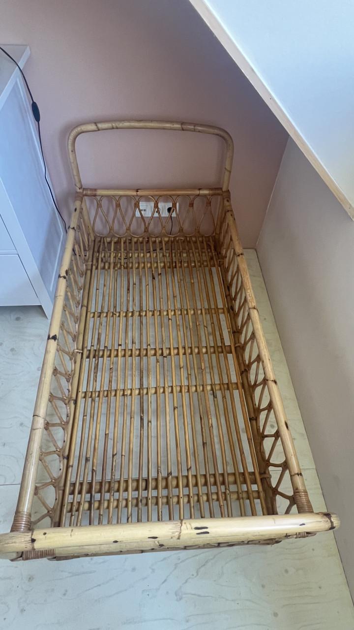 Vintage Rotan/bamboe bed