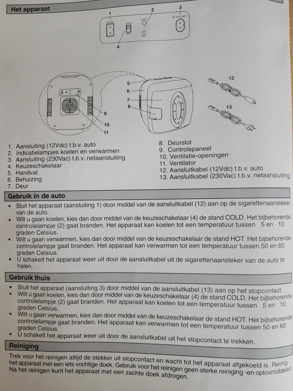 Mini koelkast en verwarmer