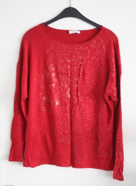 Rood truitje met glitters maat s