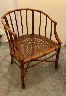 Te Koop Brocante Bamboe / Rotan stoel