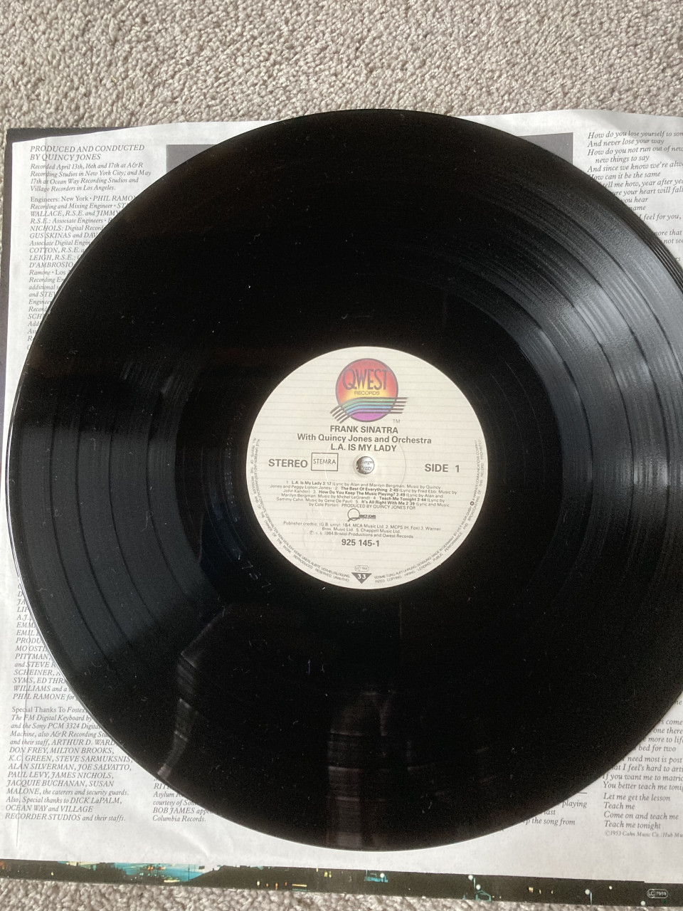 Vinyl LP Frank Williams L.A. is my Lady met Quincy Jones