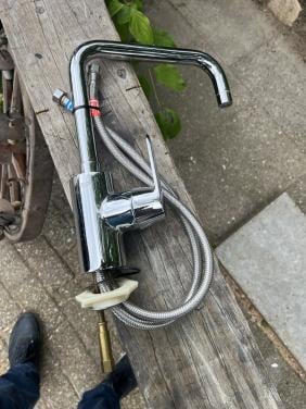 Keukenkraan Grohe verchroomde hoog uitloop