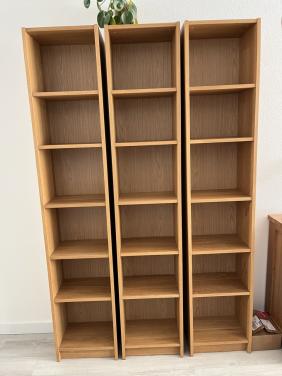 Boekenkast Billy, eikenpatroon (3 stuks)