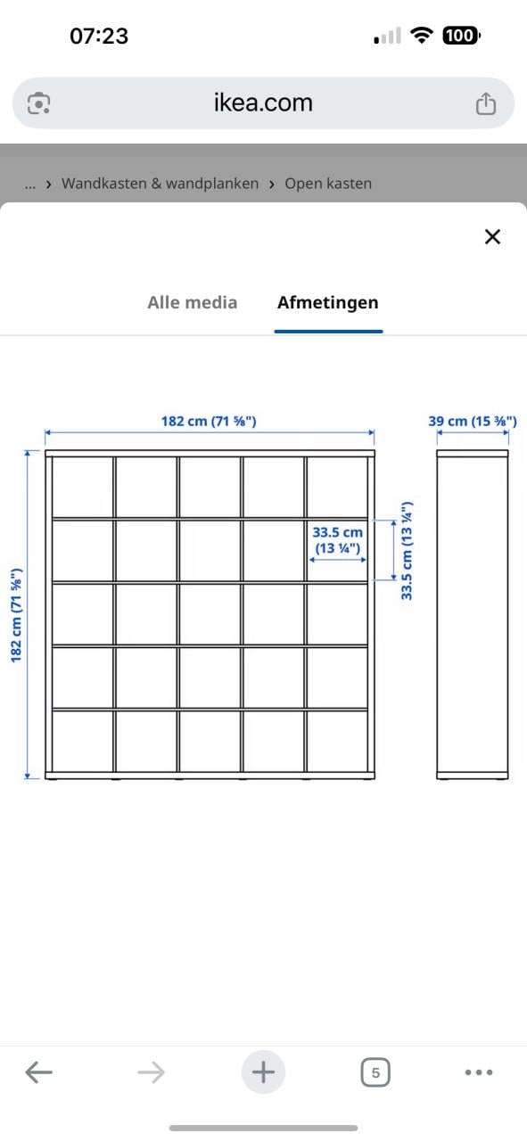 IKEA Witte vakkenkast (25 vakken)