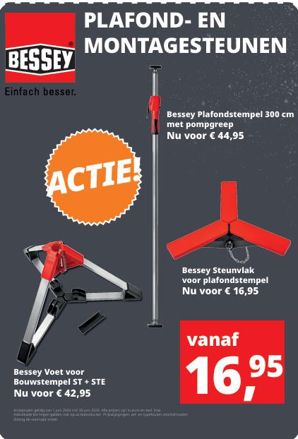 Bessey STE300-SET Plafondstempel - 170-300cm - 350kg