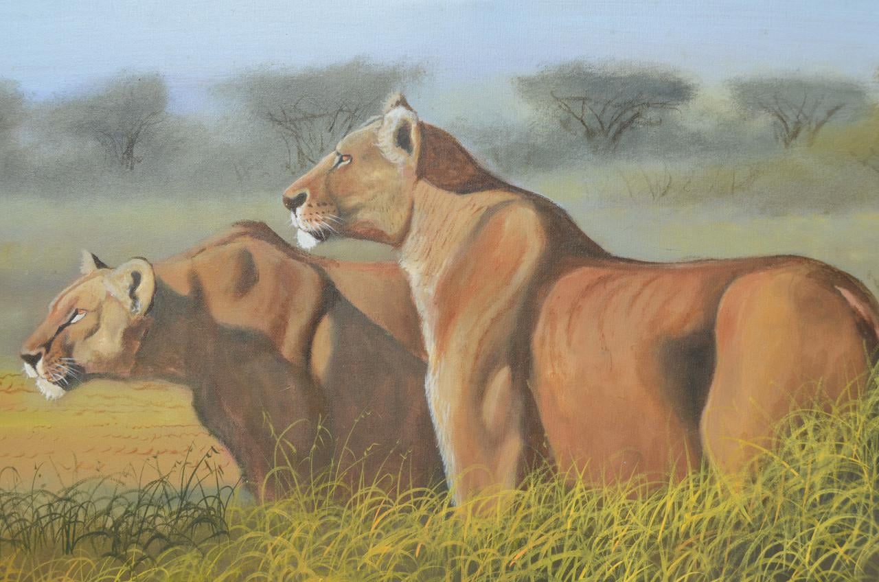 Prachtig acrylverf Wycliffe Ndwiga Keniaans kunstenaar