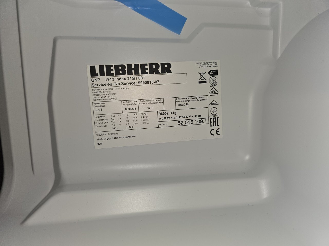 Te koop z.g.a.n Liebherr diepvries